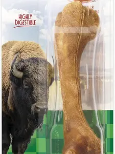 Nylabone Healthy Edibles WILD Natural Long-Lasting Bison Flavor Bone Chew Treats for Dogs, Large (1 Count)