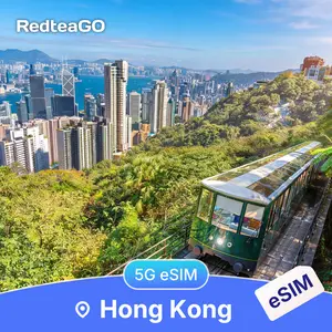 RedteaGO Hong Kong China eSIM Unlimited Data 5G | Instant Activation | No SIM Card Needed Travel Data Plan | No Roaming | High Speed 5G | Instant Setup