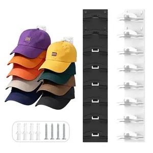 Wall-mounted multi-level hat storagerack 2 sets Can hold up to 16 hats.Hanging storage rack suitable forcloset doors and wall decorations.Black Organiser