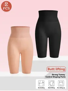 Seamless High Waist Tummy Control Compression Shapewear, Multi-Function Butt Lifting & Thigh Slimming, High Stretch Breathable Fabric, Anti-Rolling Anti-Slip, No Digging No Pressure, Suitable For Daily Commute & Sports