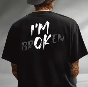 High-quality 100% cotton T-shirt: “I'm Broken” T-shirt, Mental Health Grunge Tee, Distressed Aesthetic-ccbei