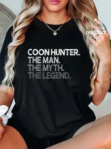 100% Cotton Unisex Coon Hunter Racoon Hunting The Man Myth Legend Gift T-Shirt Casual Top