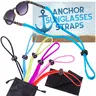 Anchor Glasses Straps - 6 Pack Adjustable Sunglasses Straps Fits Kids and Adults Sunglasses Anti Slip Eyewear Holders