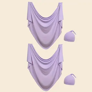 2 Pack Newborn Swaddle Blanket Set, Soft Breathable Anti-Startle Swaddles for Preemie & Newborn Babies, Unisex Baby Bedding Essentials with Absorbent Bib Blanket