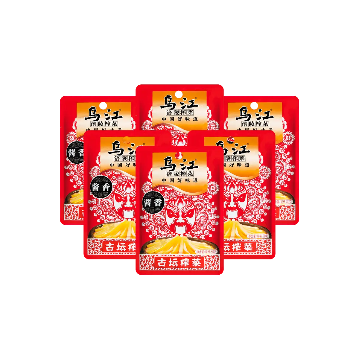 WUJIANG 【Value Pack】Crispy Sauce Preserved Mustard 80g*6