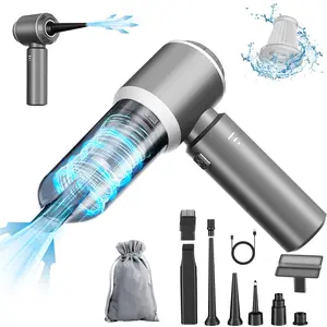 Mini Vacuum Cordless, Portable Vacuum Cordless for Car, 4-in-1 20000PA High Power Portable Rechargeable Vacuum Cleaner with Brushless Motor, Small Handheld Vacuum & Air Blower & Pump-Grey
