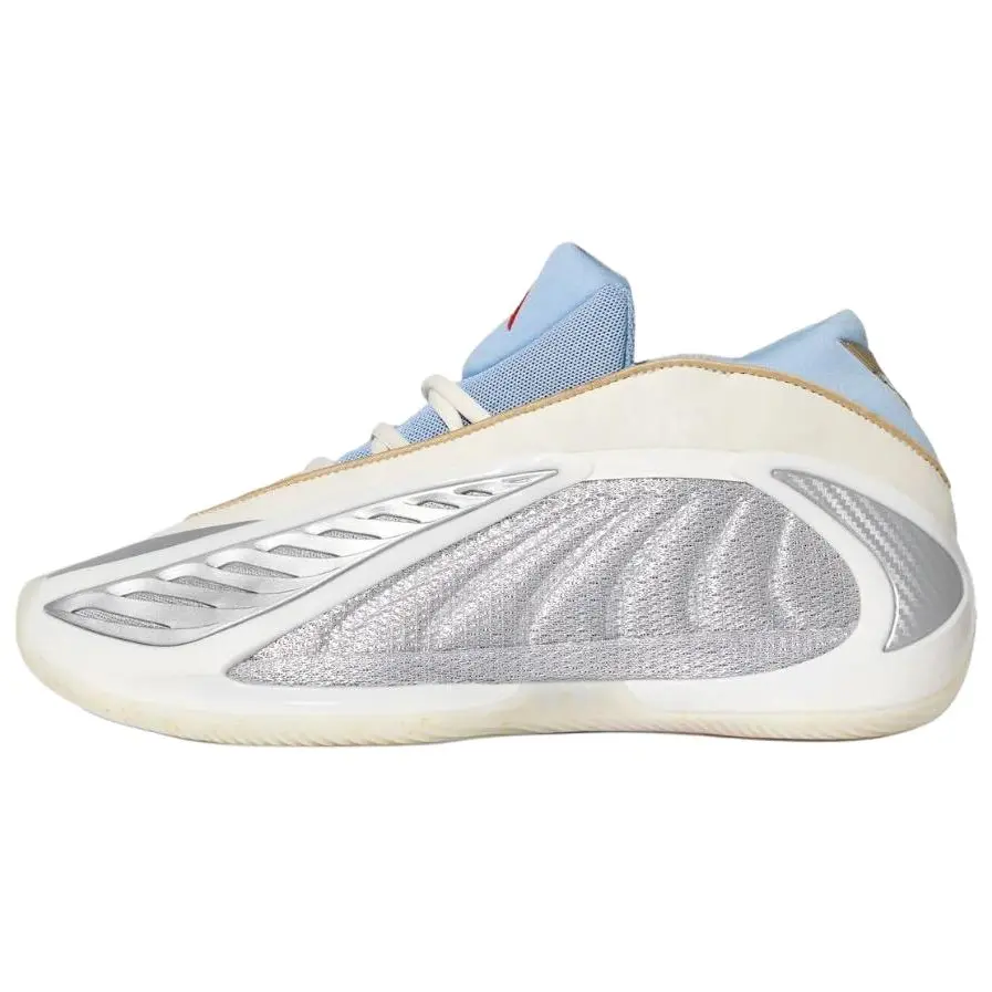 Adidas Anthony Edwards X AE2 Breathable Basketball Shoes Unisex White Silver Comfort KJ5134