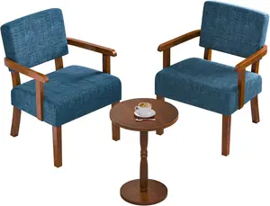 Accent Chair Set of 2 with Table, Living Room Chairs with Soft Seat and Armrests for Living Room, Bedroom, Reading Room, Waiting Room