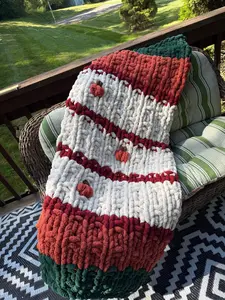 Custom Fall Themed Chunky Knit Blanket | Choose Color & Style