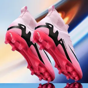 New football (soccer) shoes, unisex, featuring a high-top breathable design, suitable for turf (firm ground) and indoor training.