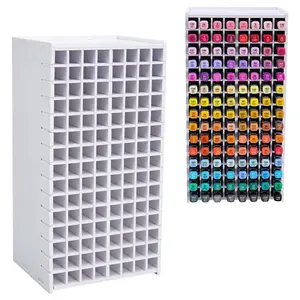 120-Capacity Marker & Colored Pen Storage Organizer, Desk Rack with Adjustable Dividers, Multi-Functional Office Supplies Organizer for Home, School & Office