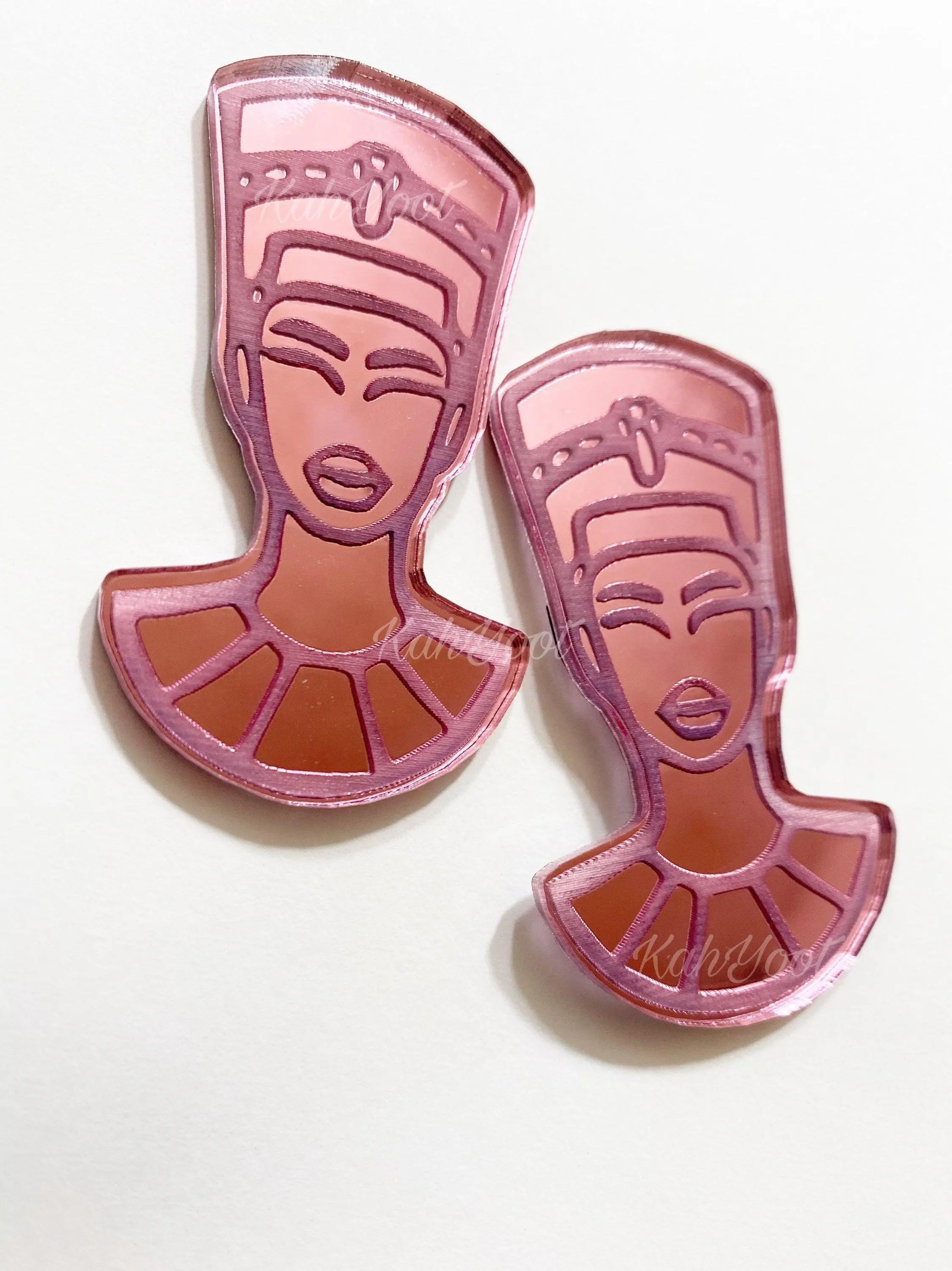 Nefertiti Bust Earrings, Dangle Acrylic Earrings, Lightweight Statement Earrings, Celebrity Face Earrings