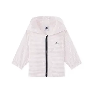 Petit Bateau Pink Striped Water-proof Windbreaker (Size 6m)