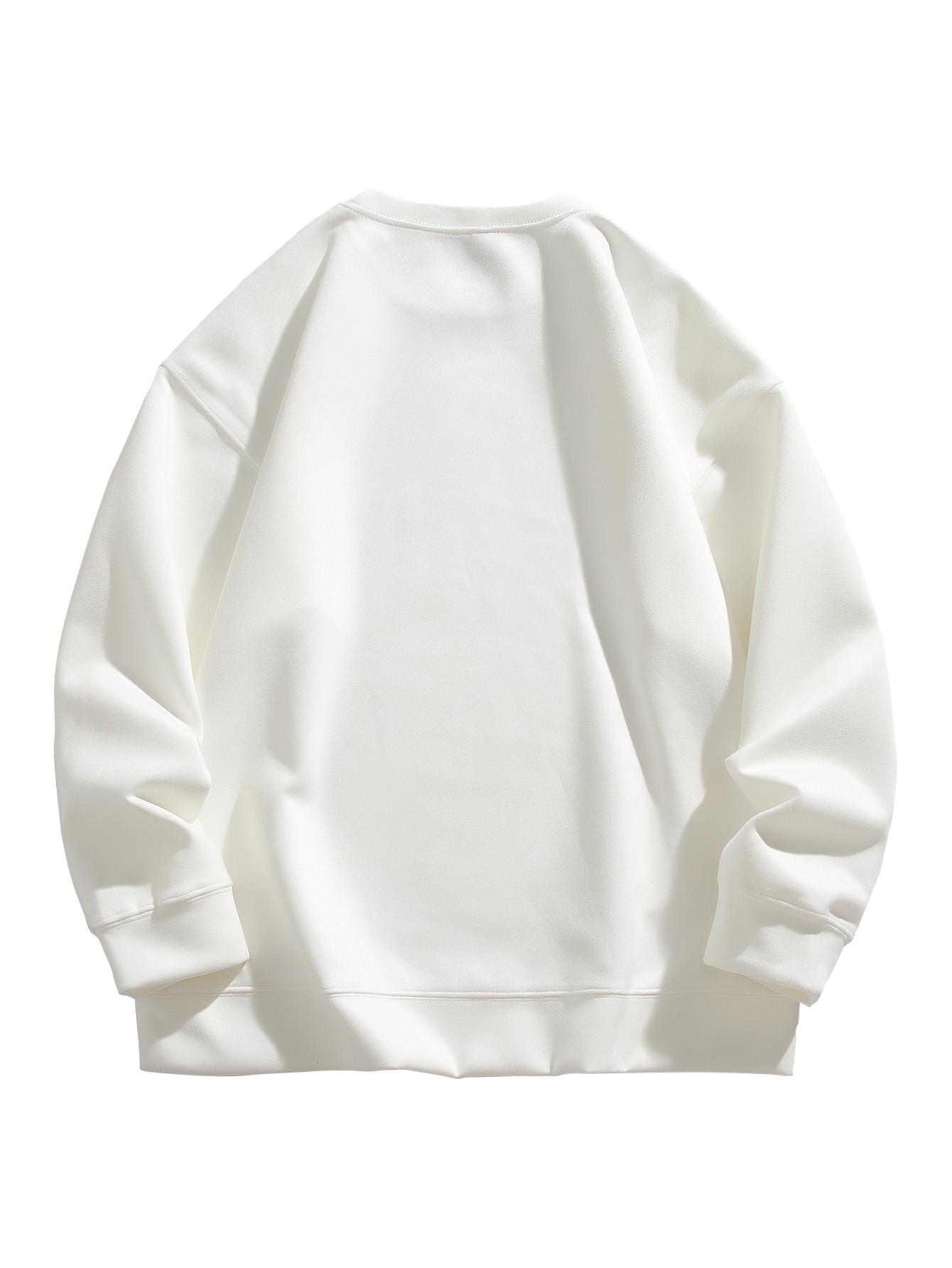 CCCMAI Men's Crewneck Sweatshirts, Long Sleeve Thermal Pullover Tops, Regular Fit Long Sleeve Round Neck Pullover for Spring Fall, Crewneck Top Menswear Casual Classic Stylish