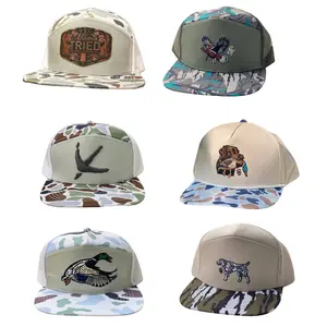 [20 Styles] Camo Hunting Hat Embroidered Duck Flying Pheasant Leather Patch Trucker Cap Outdoor Wildlife Mesh Back Snapback Hunting Gift Men