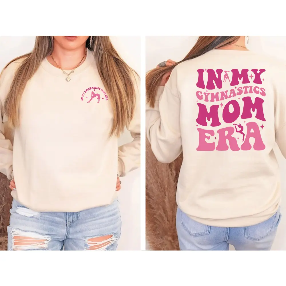 In my Gymnastics Mom Era Sweatshirt, In My Gymnastics Mom Era, Gymnastics Mom Sweatshirt, Gymnast Mom Gift, Gymnastics Mama Sweatshirt Collar Cotton