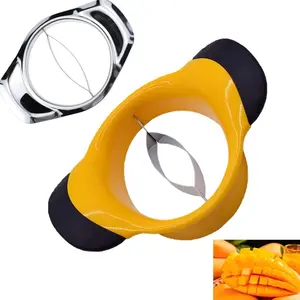 Mango Peeler Mango Slicer Peeler and Pit Remover Tool Mango Splitter Fruit Slicer Cutter Pitter Non-Slip Silicon Ergonomic Handles