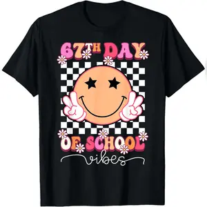 67th Day Of School Vibes Funny Six Seven 67 Meme Slang T-Shirt Comfy Everyday T-Shirt