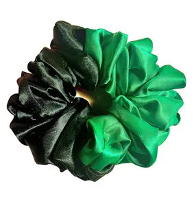 Black & Green Dual Tone Satin Scrunchie