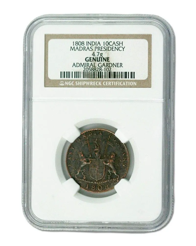 1808 Admiral Gardner Shipwreck Treasure 10 Cash Coin - NGC Certified