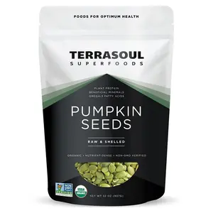 Terrasoul Superfoods Organic Raw Pumpkin Seeds, 2 lb Bag – Unsalted Pepitas, USDA Organic, Vegan, Non-GMO, Healthy Snack & Salad Topping