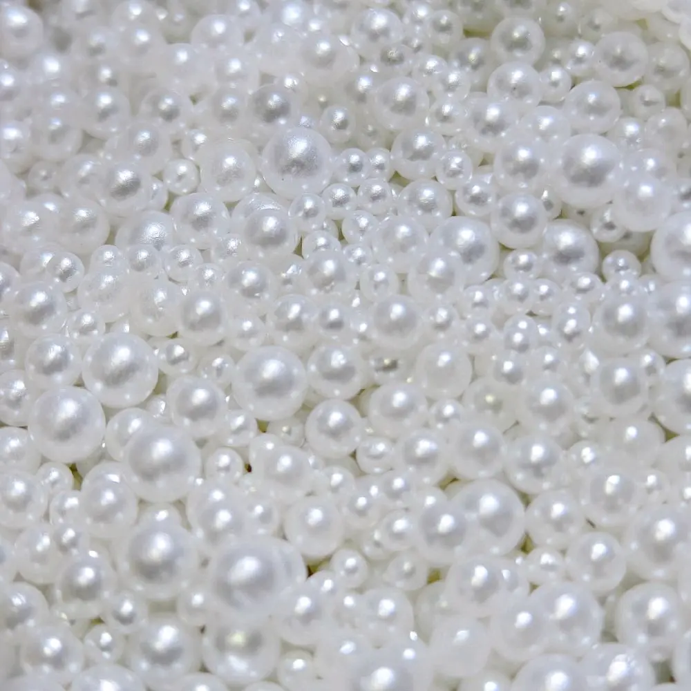 1.5mm White & Ivory Pearls for Nail Arts and DIY - nail pearl decor Cosmetic Wicked X French Press Spring Press-On Short Oval