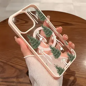Premium Magnetic Phone Cases for iPhone11/12/13/14/15/16//17/Air/promax/Plus Christmas Tree White Bow y2k cased MagSafe Ready, Anti-Fall, Springtok and Ultra-Thin Design | Perfect for Everyday Use Screen Protector Resistance