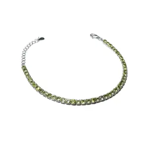 925 Sterling Silver Peridot Tennis Bracelet