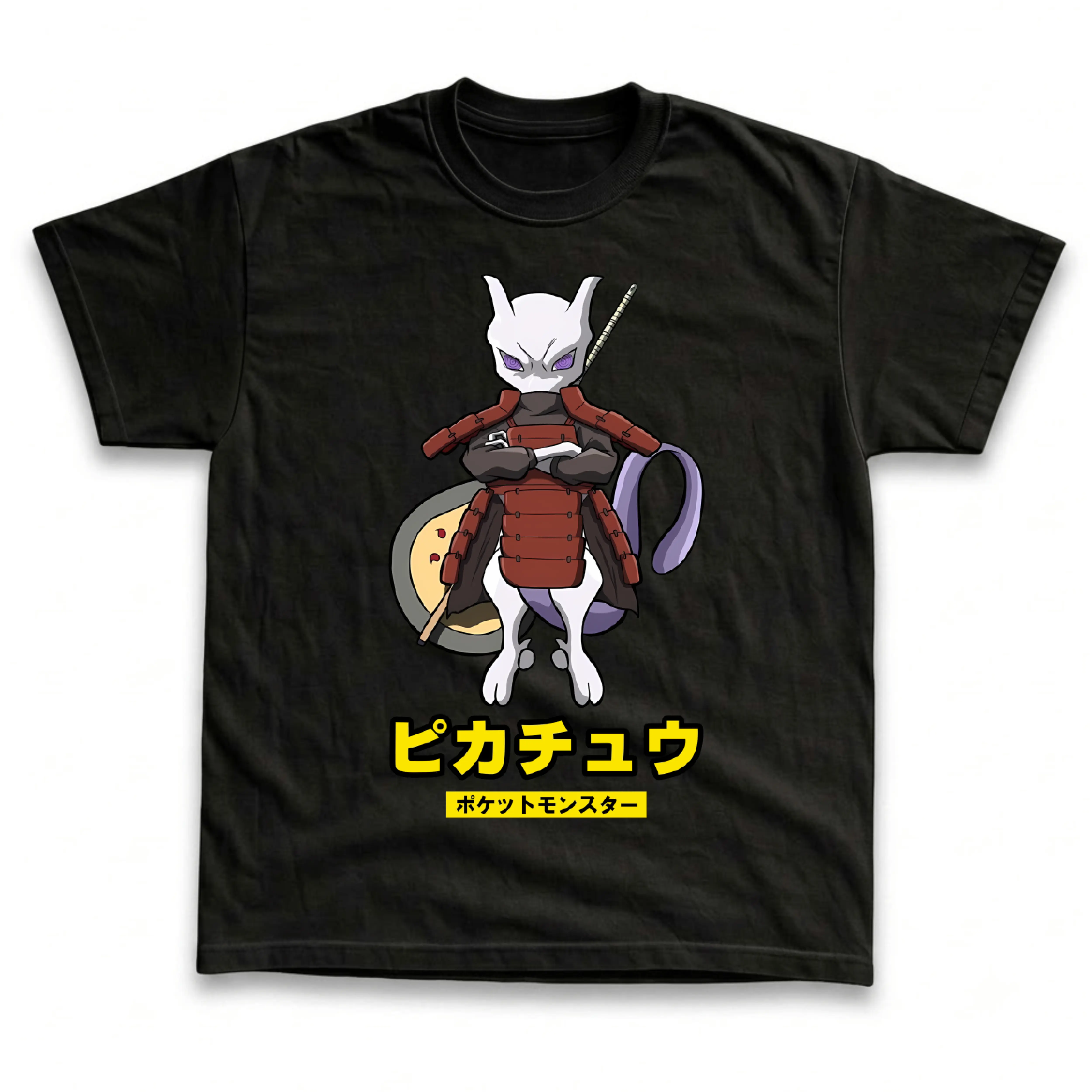 Men's and Women's T-Shirts, Vintage White Psychic Samurai Red Armor Monster Graphic Tee, Funny Anime Samurai Warrior Parody, Retro Harajuku Streetwear Unisex Tee, Trendy Casual Crewneck Top, Cool Japanese Cartoon Clothing, Unique Gamer Otaku Gift Idea