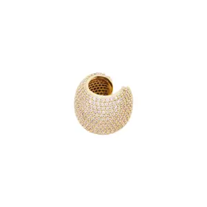 Ettika Crystal Statement Chunky Ear Cuff in Clear Crystal & Gold