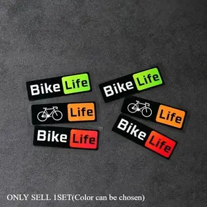 2PCS/SET "Bike Life" Multi-color & Multi-style Car Sticker for Bicycle Body, Motorcycle Decoration, Car, Automobile Decals, Make Your Items Show Cycling Life Attitude Temperament, A Must for Cycling Gear & Car Decoration Enthusiasts, Motorcycle Stickers