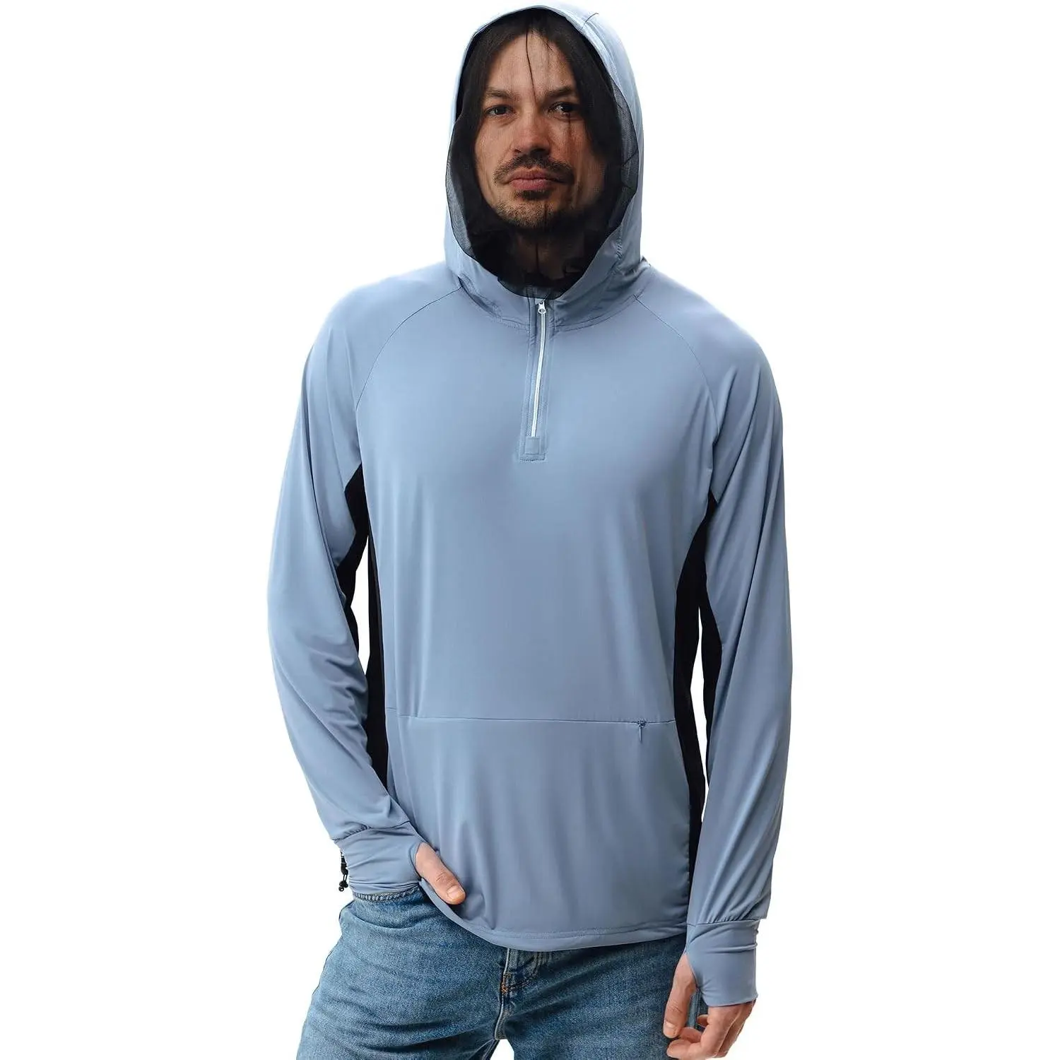 UPF 50+ Sun Protection Mosquito Jacket for Men, Lightweight Long Sleeve Sun Shirt, UV Bug Mosquito Proof Clothing