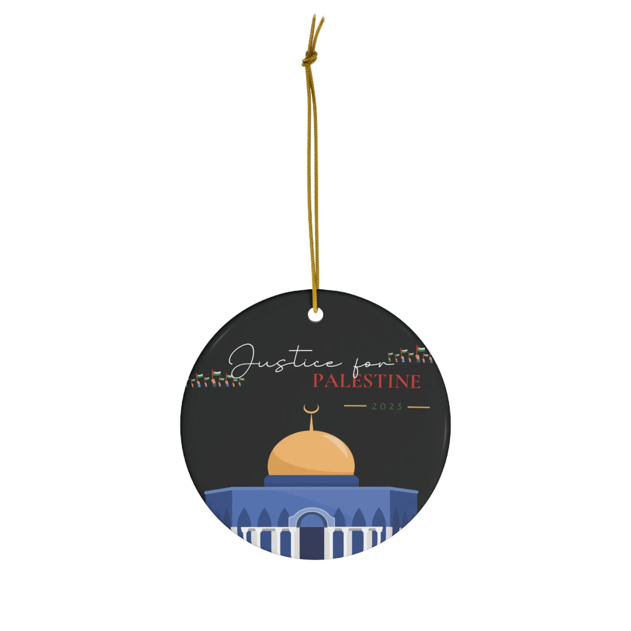 Justice for Palestine | Ceramic Ornament | 2 Shapes Pack Round