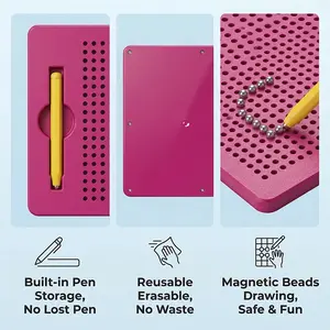 Portable Rose Drawing Board, Ideal for Kids' Learning, Parent-Child Interaction, Daily Sketching, Versatile Use, Writing Board, neodymium magnets Includes Pen Holder