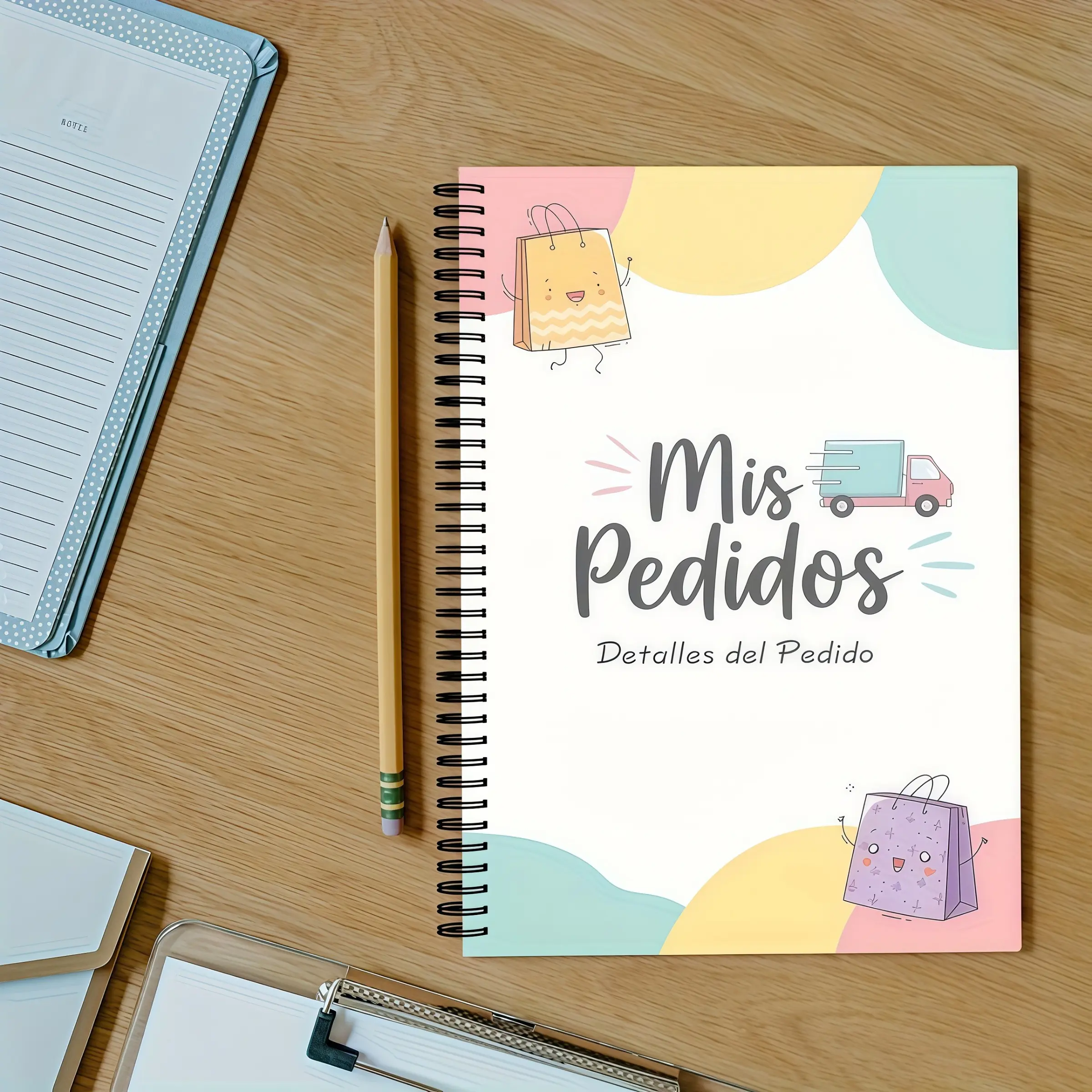 A5 Coiled Notebook, My Orders Book, Ideal for Notes, Daily Plans, Customer Records, Perfect Gift Planner Accessory for Store Owners