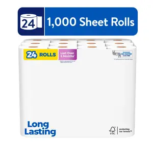 1000 Toilet Paper Rolls with 1,000 Sheets Per Roll - Ideal for Cleaning and Disinfecting Surfaces - Wipes