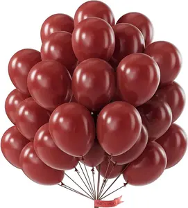 PartyWoo Burgundy Balloons 100pcs 12 Inch Dark Red Maroon Ruby Red Latex Helium Balloons for Graduation Valentine's Day Wedding Anniversary Casino Citizenship Christmas Party Decorations Red-Y75