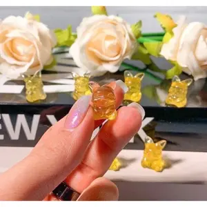 C14- Miniature Yellow Fluorite Crystal Animal Carving