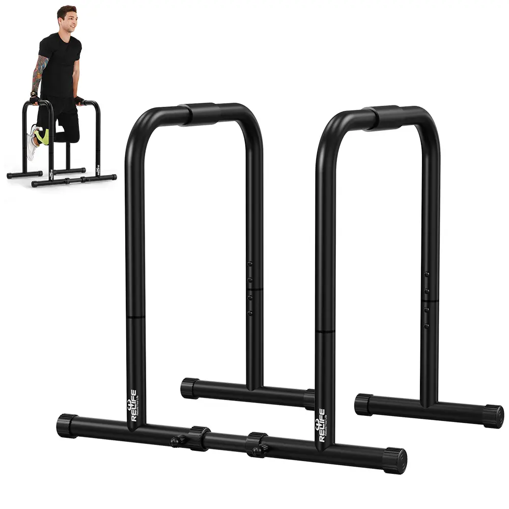 RELIFE SPORTS 3 in 1 Heavy Duty Dip Station | Pull Up Stand & Push Up Parallette | Stabilized Fitness Equipment for Home Gym Enthusiasts summerwins
