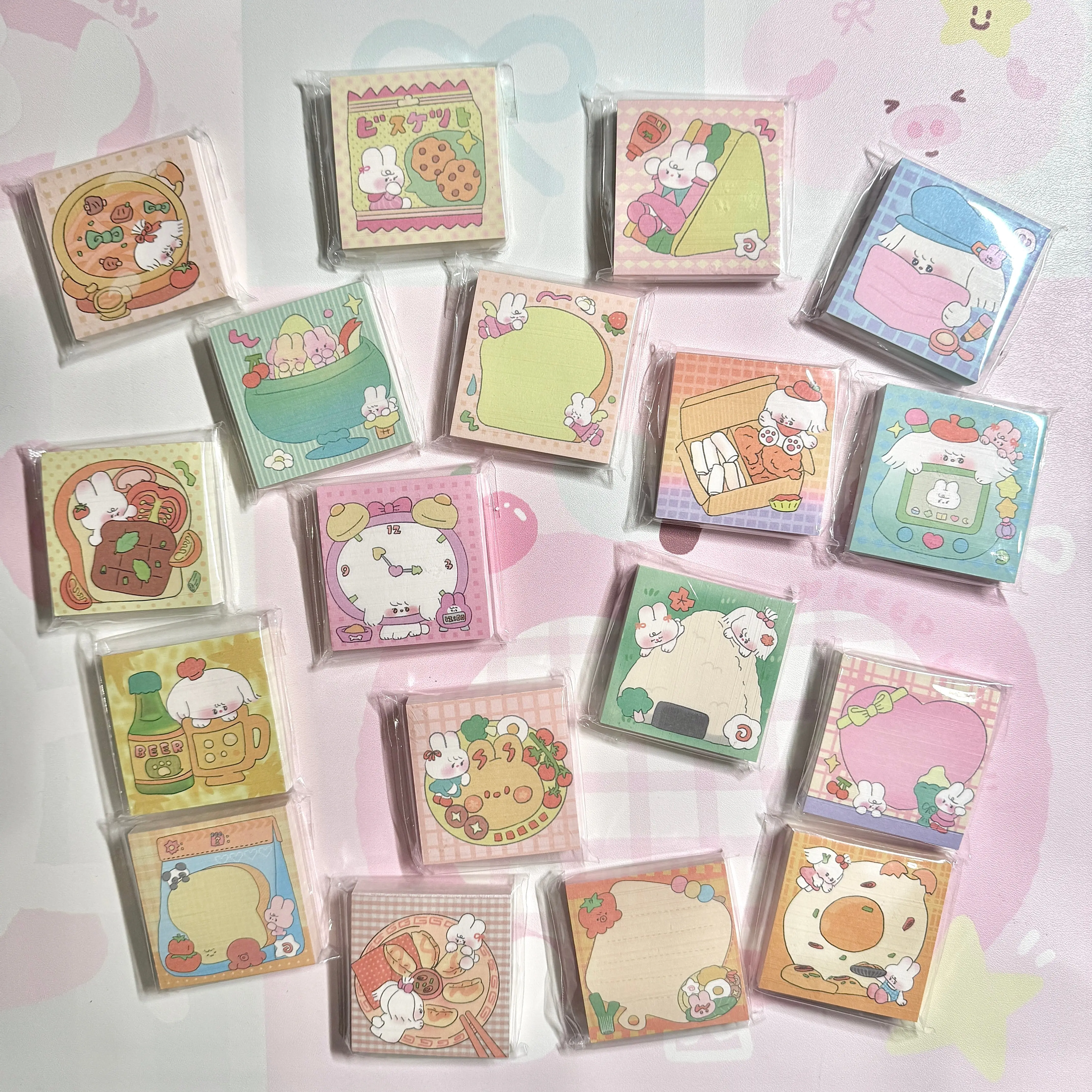 Kawaii Stationery Bunny Bento Club Mini Memo Pad - 80 sheets, 1 unit