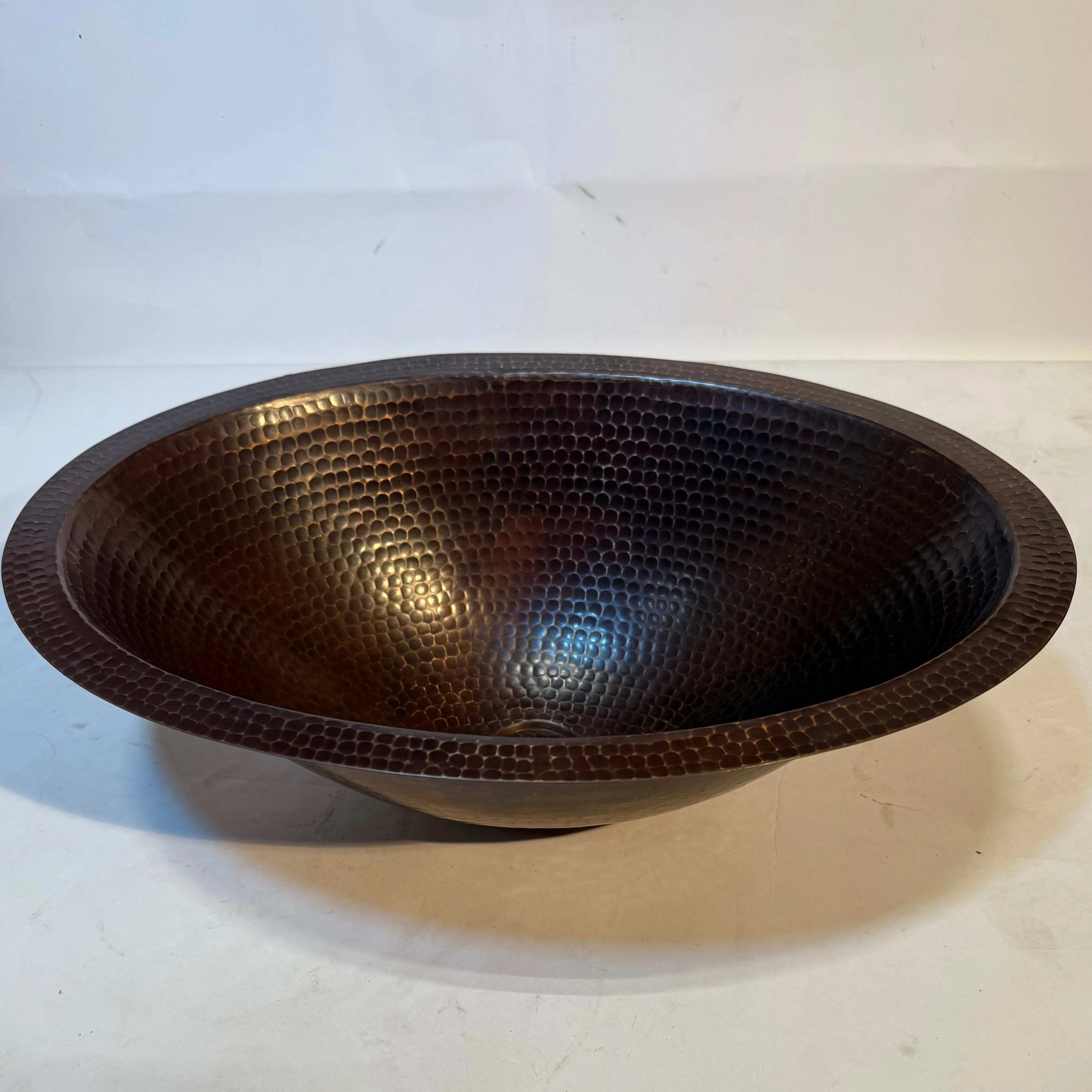 19" Handcrafted Oval Bathroom Sink – Dark Brown (Final Sale)
