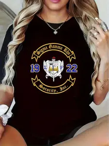 Sigma Gamma Rho Sorority T-Shirt - Trendy Black Graphic Tee, Soft, Relaxed Summer Attire - Perfect for Sorority Gatherings, Pride, Present for Sisterhood, College Scholars, And Sorority Affiliates