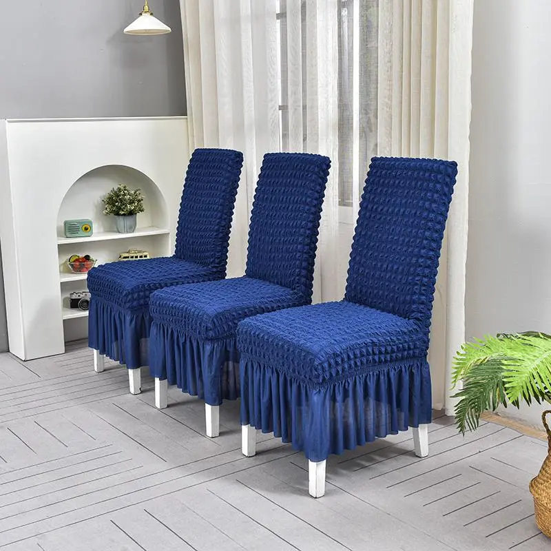 Solid Color Chair Cover, 4 Counts/set Exquisite Elegant, Fashionable Chair Cover for Home Dining Room Decor Chair Covers Set