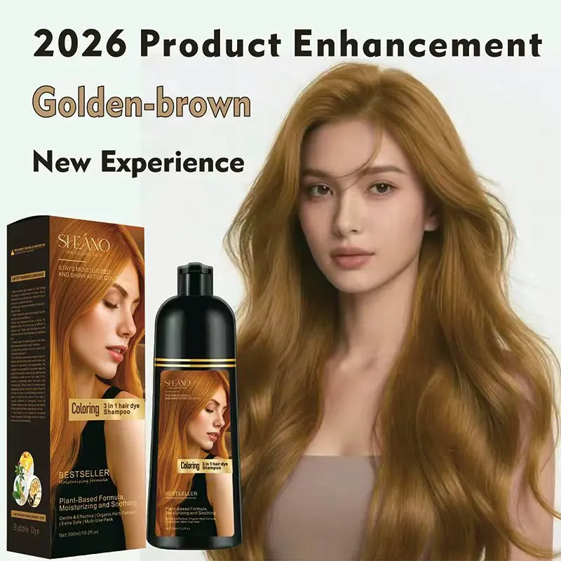 SHEANO 3-in-1 Hair Dye Shampoo Instantly covers gray hair Burgundy, Golden Brown, Chestnut Brown, Natural Black The perfect gift for men and women Gentle hair care dye shampoo