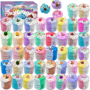Summer Spring Gift Butter Slime Kit with Multiple Colors, 42 Packed Slimes with 24 Decorative Toppings, Sprinkles, Craft Toy, Party Favors for Kids, Gift for Girl and Boys 6 7 8 9 10 11 12