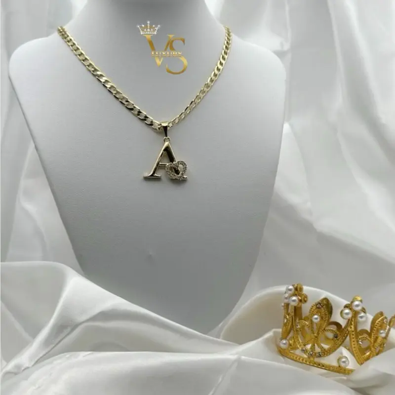Valdes Luxury Initial Letter Pendant Necklace 14K Gold Plated High Quality Everyday Jewelry