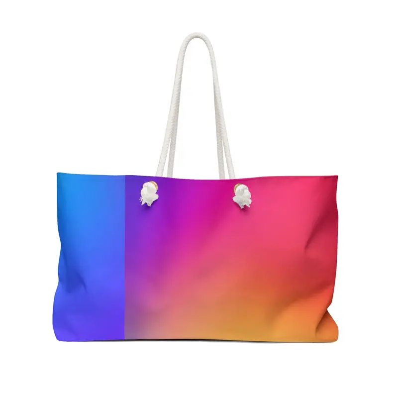 Large colorful weekend, abstract beach tote bag