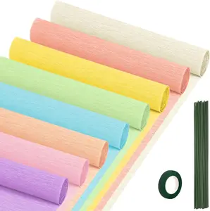 Crepe Paper Streamers 8 Rolls, 10 x 98Inch 8 Pastel Colors Crepe Paper Sheets for DIY  Colourful Paper Flower Wrapping Paper Crafts Birthday Wedding Holiday Party Decorations