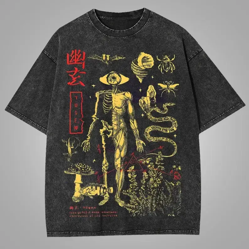 Retro Hell Horror Movie Graphic Tee: 80s Cosmic Yūgen Washed Tshirt,fathersdaygift
