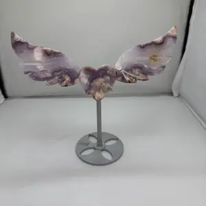 Amethyst heart wings crystal